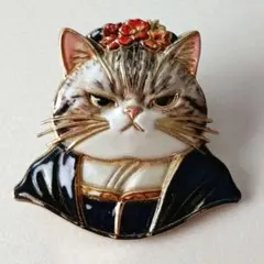 着物姿の猫 ピンバッジ