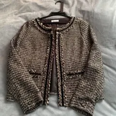 INDEX ツイードノーカラージャケット