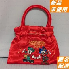 新品 未使用 ディズニー クリスマス ポーチ 2008 きんちゃく ミッキー