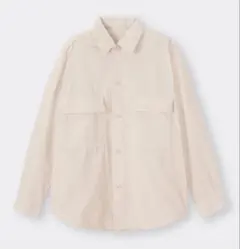 GU ジーユー コーデュロイCPOシャツ ナチュラル M