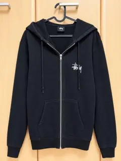 STUSSY ジップアップパーカー ブラック　S