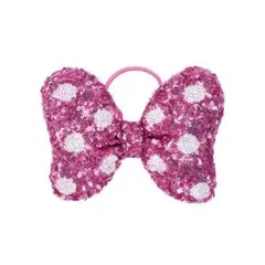 ディズニー ミニー リボン ヘアゴム ピンク スパンコール