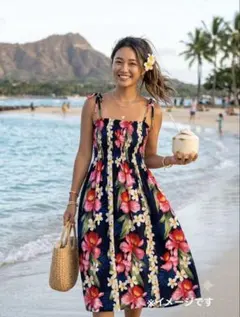 ハワイ　ワンピース　ノースリーブワンピース　新婚旅行　ペアルックのサムネイル