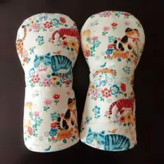 FW ゴルフヘッドカバー　ハンドメイド　フェアウェイウッド　ねこ　2個