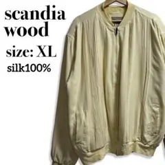 scandia wood シルク100% タック ブルゾン ジャケット 90s