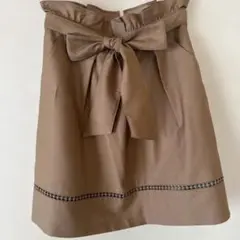Rirandture リボン付きブラウンスカート サイズ1