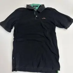 TOMMY ポロシャツ ブラック ロゴ襟