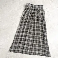 ティアラTIARA シアー チェック柄 フレアロング シフォンスカート マキシ丈のサムネイル