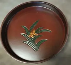 漆器 丸盆 35cm 蒔絵 花柄 木製 お盆 和風 伝統工芸 箱付き - メルカリ