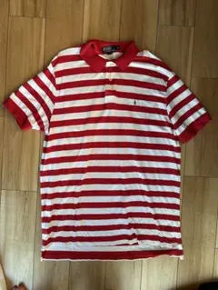 Polo by Ralph Lauren 赤白ストライプ ポロシャツ XXL