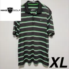 【NIKE GOLF】 ポロシャツ XL Dri-FIT ストライプ 訳あり