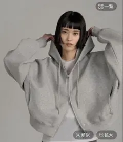 LOWRYS FARM グレー ジップアップパーカー