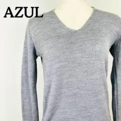 アズール メンズ　グレー　ニット　Vネック　薄手　灰色　XS　アクリル　AZUL