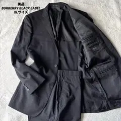 バーバリーブラックレーベル スーツ ブラック ストライプ XL 42 日本製のサムネイル