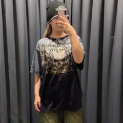 送料無料 USA古着 ハーレーダビッドソン Y2K ドクロ スカル タイダイ