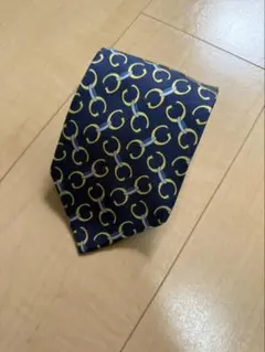 GUCCI ネイビー チェーンパターン ネクタイ