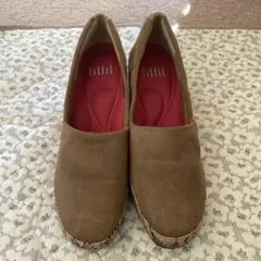 【美品】fitfit スエード ウェッジソールパンプス