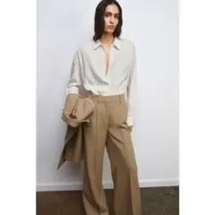 ZW COLLECTION ストライプ柄フルイドシャツのサムネイル