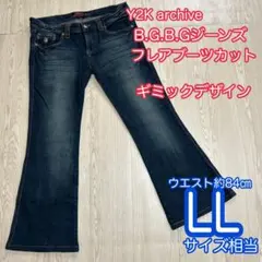 グランジ Y2K FUGA フレアデニム ブーツカット ペイント マクブリング