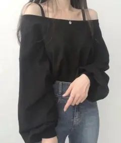 オフショルダートレーナー トップスのサムネイル