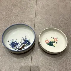 昭和　花柄の皿　2枚セット