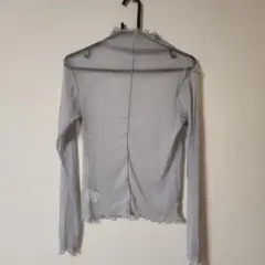 ハイネックシアーラメトップス