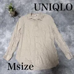 UNIQLO ユニクロ レーヨン ブラウス シャツ長袖 M ベージュ