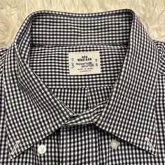 【美品】Maker's Shirt鎌倉　ネイビー　ギンガムチェックシャツ　XL