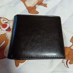 メンズ 二つ折り財布 ダークブラウン