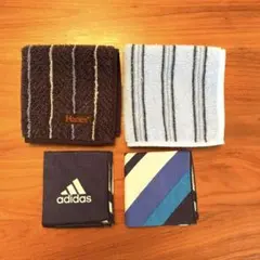 【4枚セット】メンズ ミニタオル ハンカチ