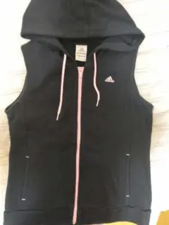 adidas アディダスノースリーブ パーカー ブラック ピンクのサムネイル