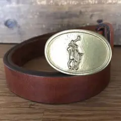 【美品】Polo Ralph Lauren ブラウン レザー ゴールド金具