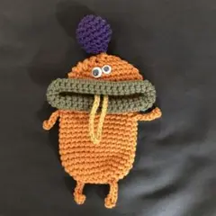 パクパクモンスター　キーケース　オレンジ　小物入れ　ハンドメイド