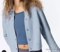 GU パフィータッチクルーネックショートカーディガン 351923 ニット