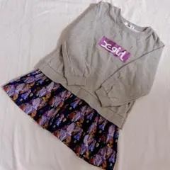 【美品】エックスガールステージス アナ雪コラボ ワンピース 110