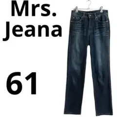 Mrs.Jeanaストレッチストレートデニム濃紺ブルーウエスト61【裾上げ済み】