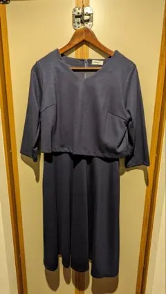 ネイビー 授乳服ワンピース