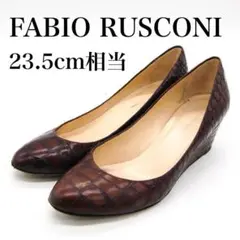 美品❤FABIO RUSCONI✨パンプス 23.5cm ブラウン イタリア製のサムネイル