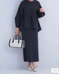 【新品】green label relaxingダークネイビー タイトスカート