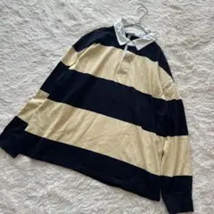 H&M オーバーサイズフィット コットンラガー　XL ボーダー