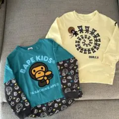 BAPE KIDS & DOUBLE.B 長袖カットソーセット 110cm