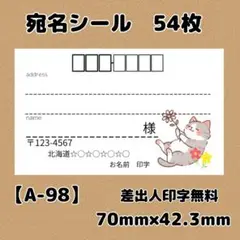 【A-98】宛名シール54枚/サンキュー/ケア/ほんのきもち/差出人/配達員