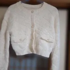 ホワイト クロップドカーディガン