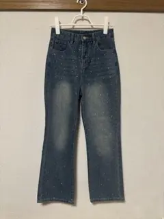 ラインストーンデニム