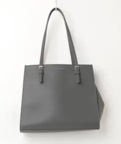 【美品】CHARLES&KEITH レザートートバッグ　グレー