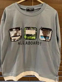 110cm リバーシブルスパンコール　新幹線　ロンT 新品