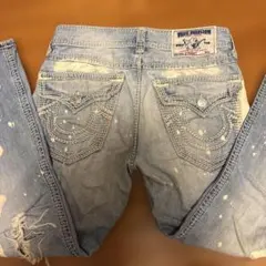 TRUE RELIGION STRAIGHT Tデニム30 白ステッチ正規品
