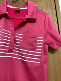 ルコック ポロシャツ　le coq sportif ストライプ　　ピンク ゴルフ