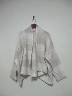 JARNALSTANDARDベージュ×白チェックリネン羽織（USED）