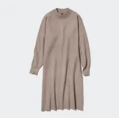 【UNIQLO】ユニクロ スフレヤーンモックネックワンピース